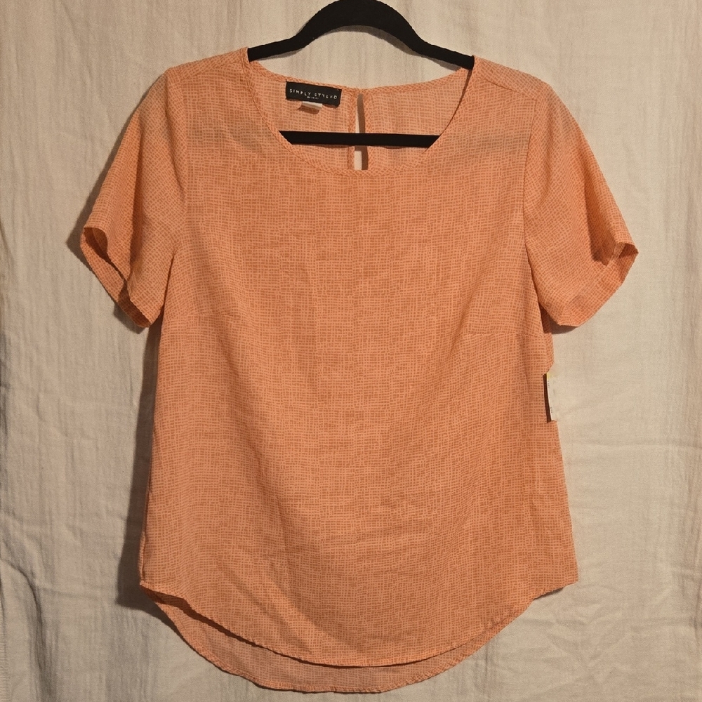 Simply‎ Styled Coral Short Sleeve Blouse